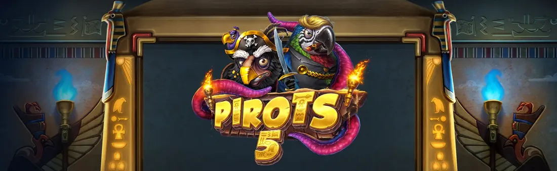 Banner του φρουτάκι Pirots 5 με αιγυπτιακό τάφο