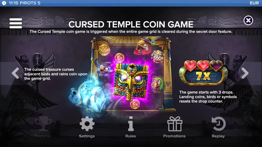 Παιχνίδι νομισμάτων Cursed Temple Hold and Win του Pirots 5